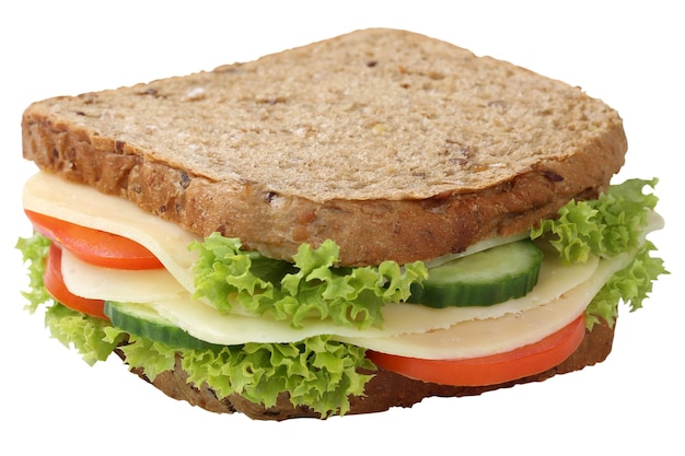 Sandwich toastbrood voor ontbijt met geïsoleerde kaas