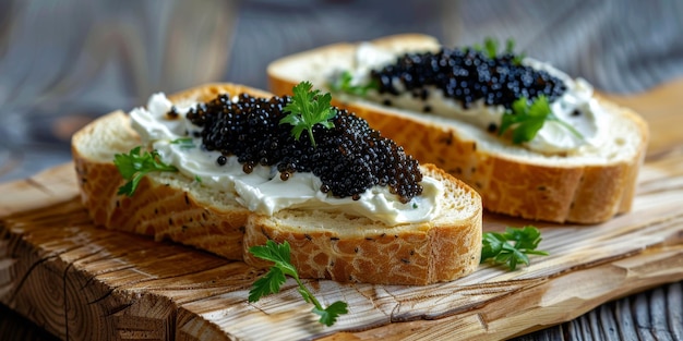 sandwich with caviar Generative AI