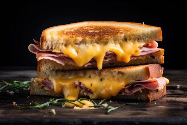 sandwich with grilled ham and cheese