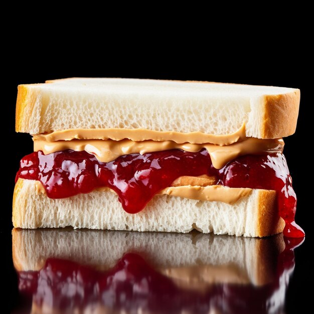 Photo a sandwich with ketchup and ketchup on the top