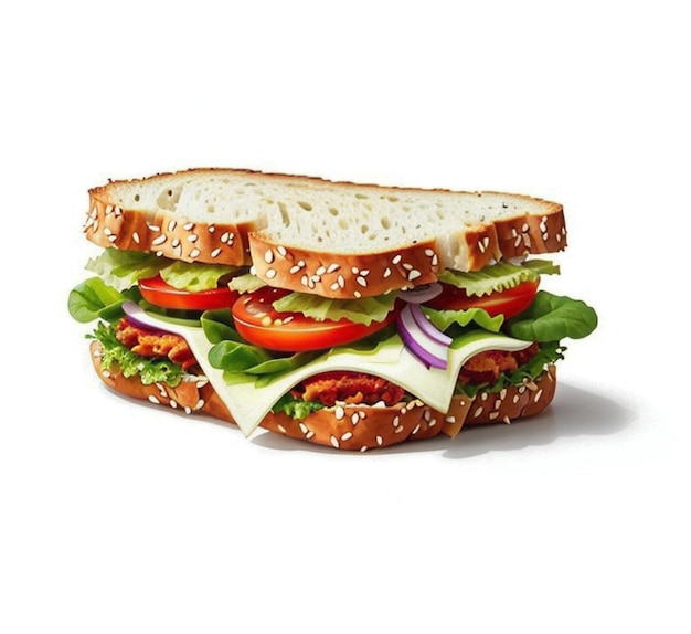 a sandwich with lettuce