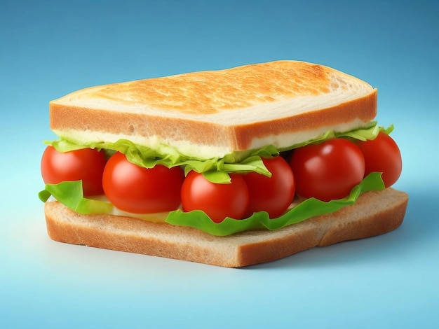 Photo a sandwich with meat lettuce and tomato on it