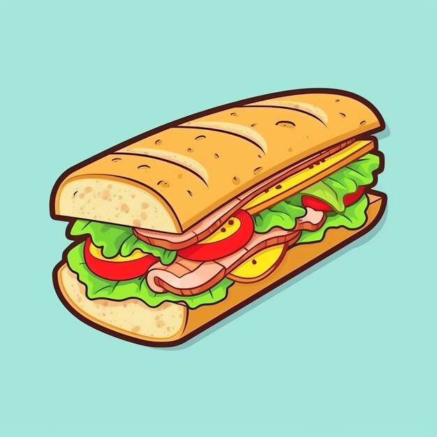 Photo a sandwich with meat and vegetables