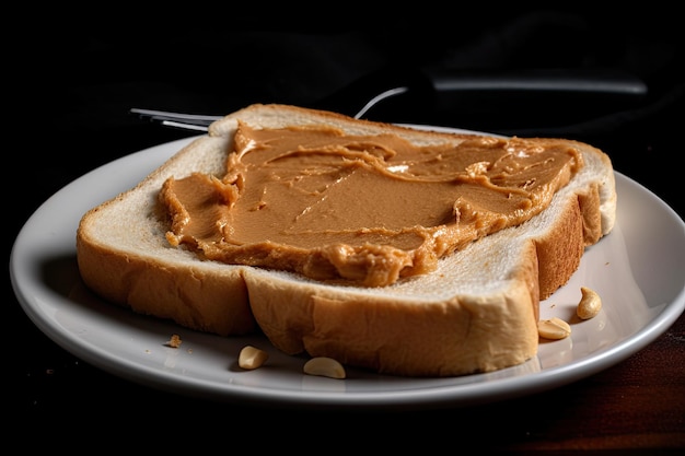 Photo sandwich with peanut butter generative ai