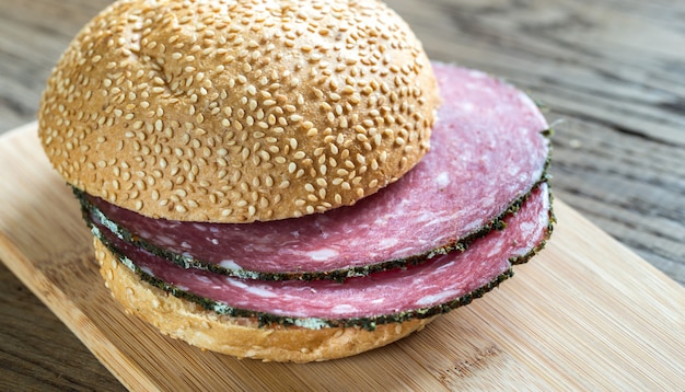 Sandwich with salami