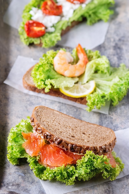 Sandwich with seafood