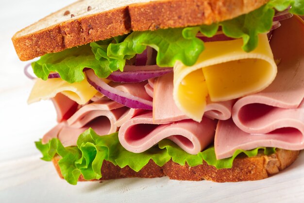 Sandwich on a wooden table