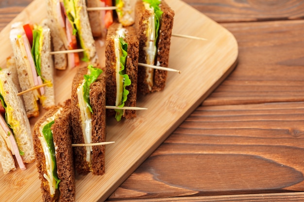 Sandwich on a wooden table