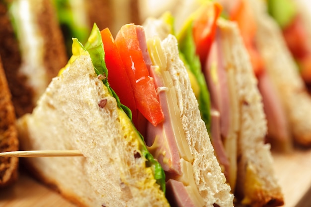 Sandwich on a wooden table