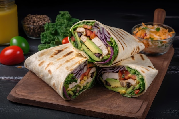 Sandwich and wrap with variety of ingredients for unique combinations