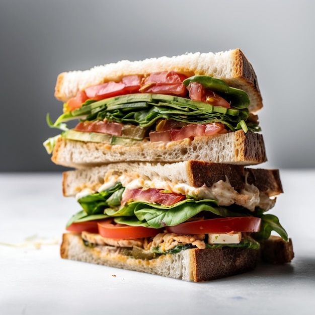 Sandwiches on a white background