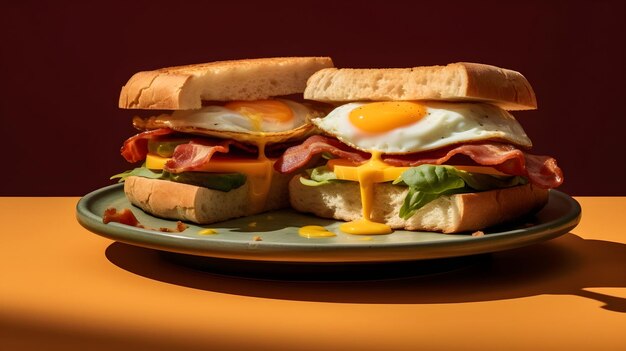 Sandwiches wit bread tomato lettuce and yellow cheese