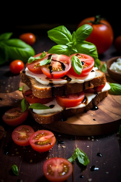 Sandwiches With Mozzarella And Cherry Tomatoes