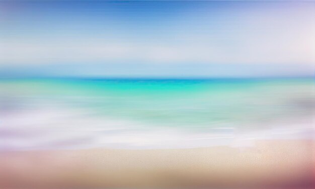 Sandy beach blurred tropical beach sea and sky summer holiday background concept generative AI