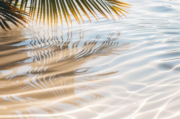 Photo sandy beach under a palm tree on a sunny day