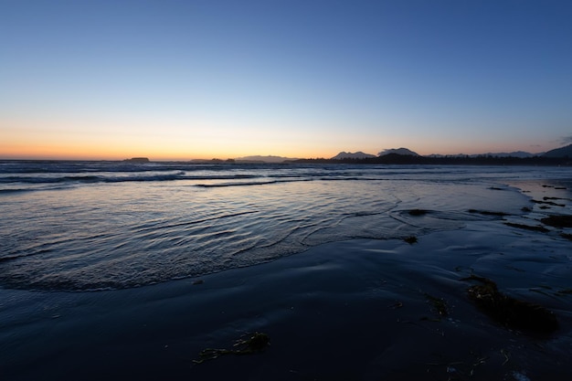 Sandy beach on the west coast of pacific ocean