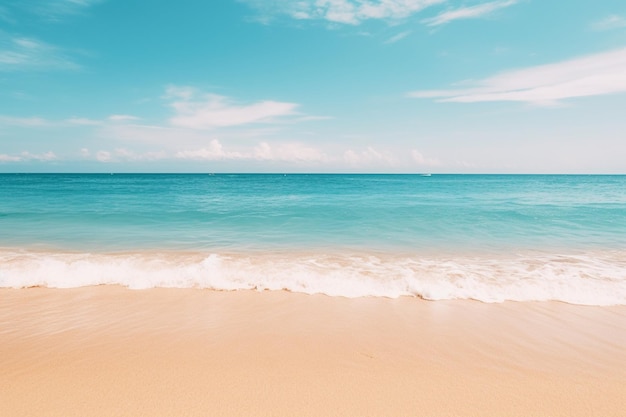 Sandy beach with the blue ocean