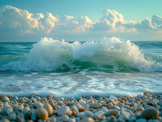 a sandy beach with ocean