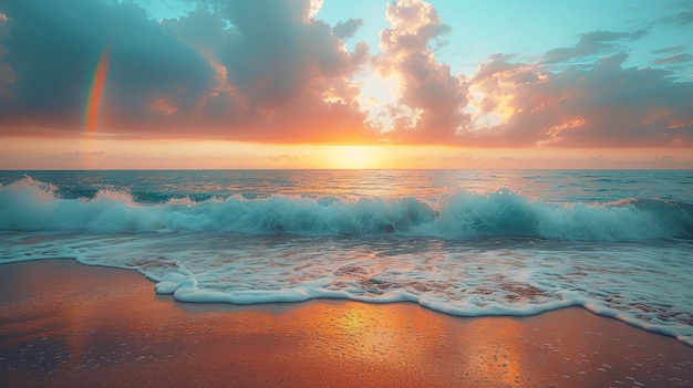 a sandy beach with ocean