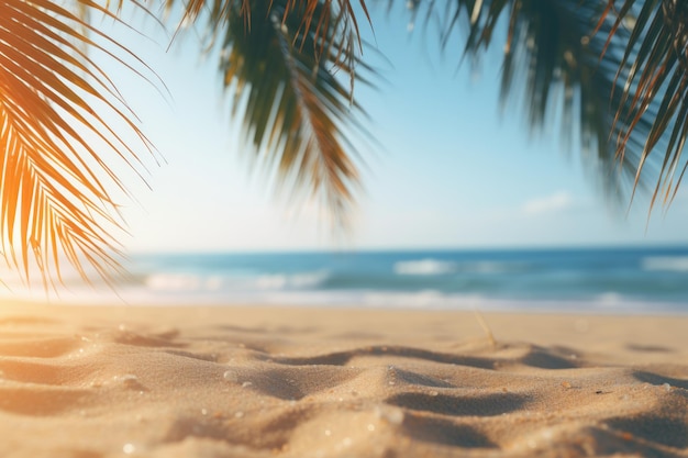 Sandy Beach with Palm Tree