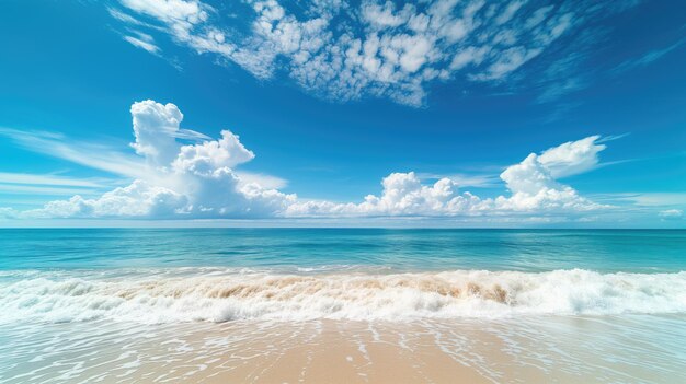 Sandy Beach With Waves Rolling In and Out