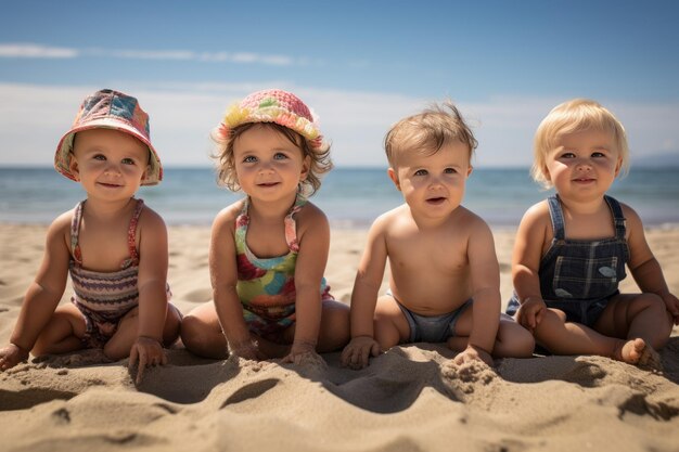 Sandy Fun Capturing the Joy of Five Toddlers in a 32 Frame