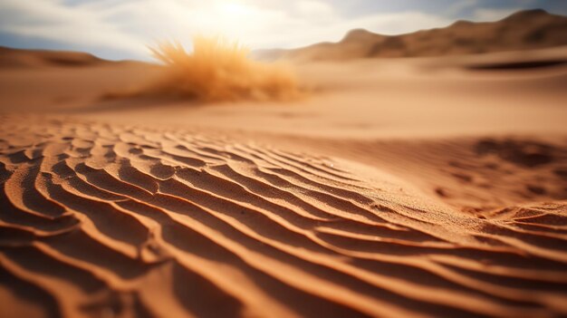 Sandy grains intricate textures and warm neutral hues in a desert scene generative ai