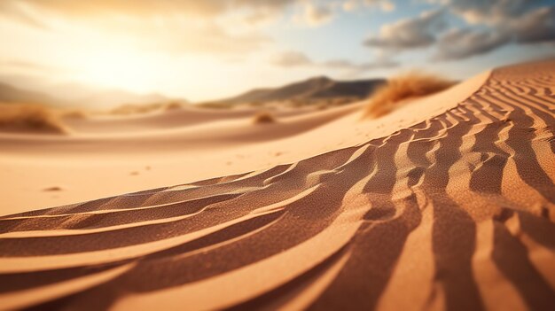 Sandy grains intricate textures and warm neutral hues in a desert scene generative ai