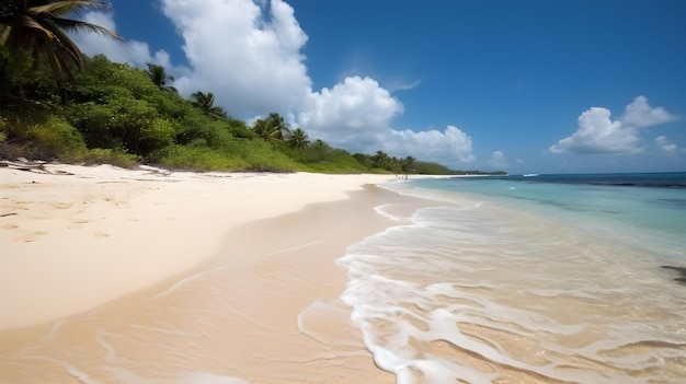 Песчаная серенада захватывающий дух тропический пляж вихревые облака и мелодичные волны