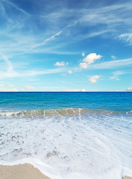 Sandy shore on a cloudy day