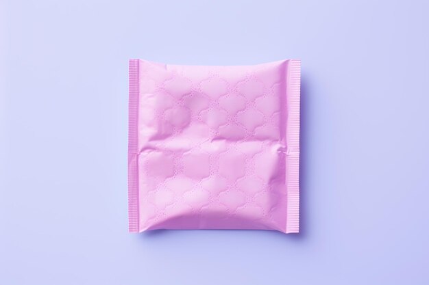 Sanitary pad on purple background