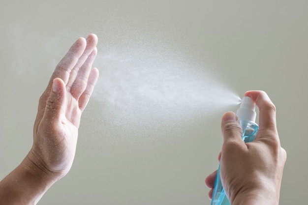 Sanitizer hand spray outbreak contagious disease covid-19 protective germs