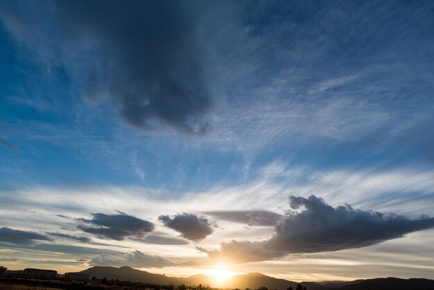 Sanset sky with colorful clouds without birds clear and worm
evening sunrise sundown evening time