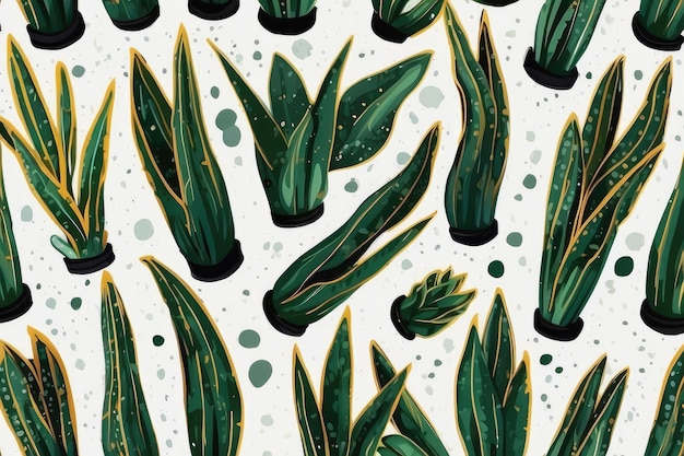 Sansevieria patroon achtergrond illustratie