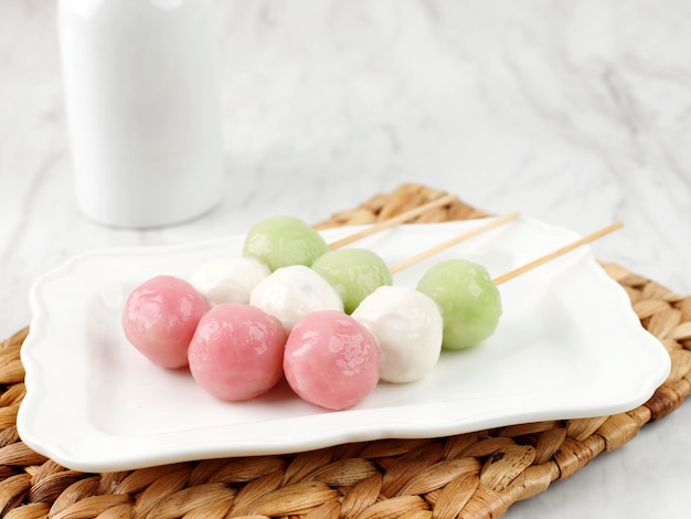 Sanshoku Dango Japanse driekleurige dumplings