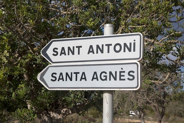 Sant Antoni and Santa Agnes Signpost, Ibiza, Spain