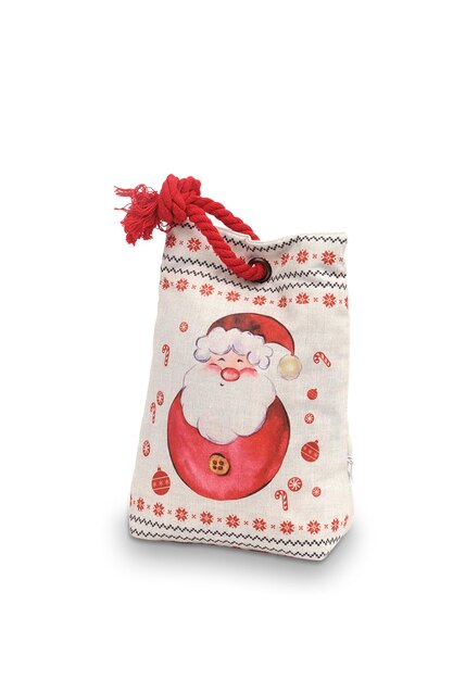 A santa bag with santa on it