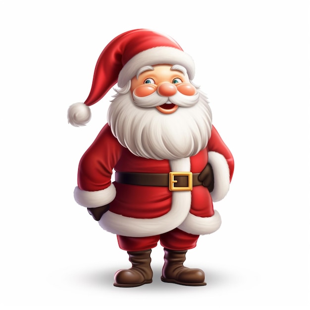 Santa Claus 2d cartoon illustraton on white background high