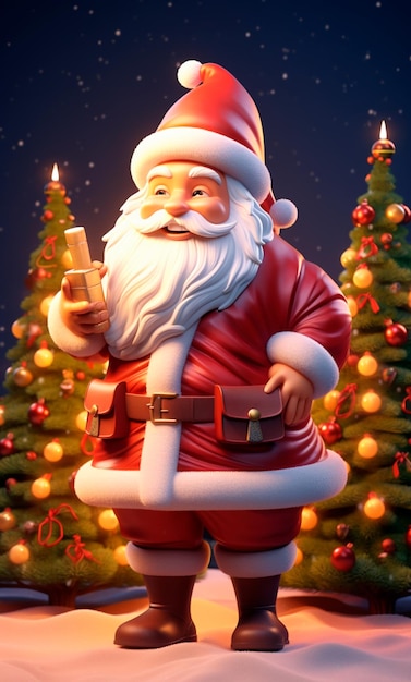 Santa Claus 3D Cartoon Character