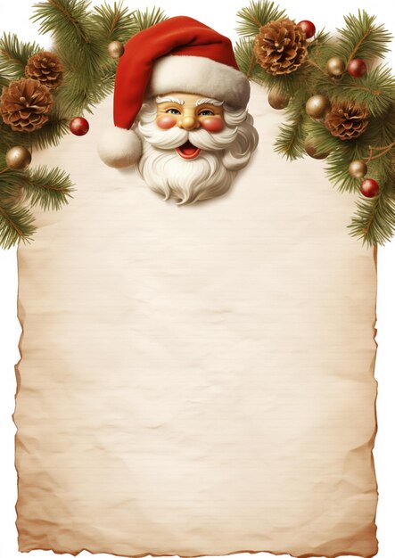 Santa claus blank letter AI Generative