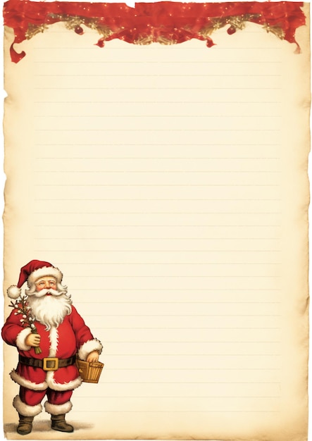 Santa claus blank letter AI Generative