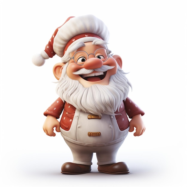 Santa Claus cartoon character on white background