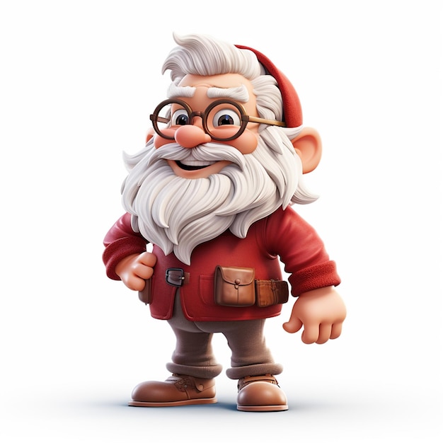Santa Claus cartoon character on white background