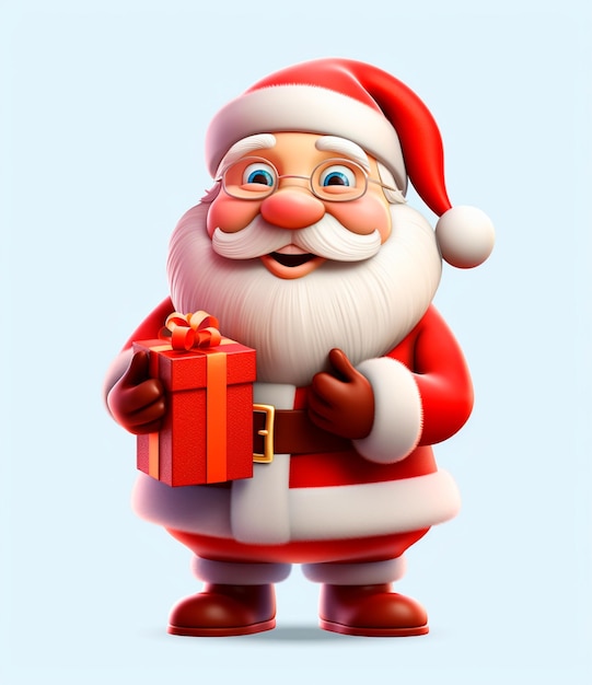 Santa Claus cartoon image holding a gift