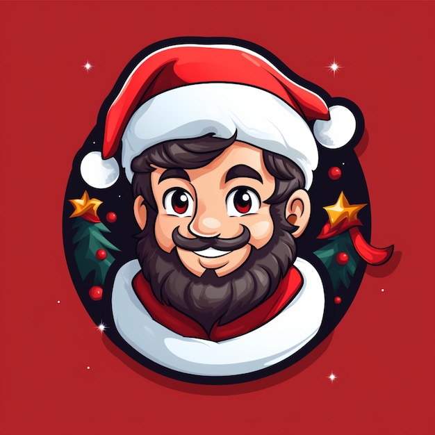 santa claus cartoon logo