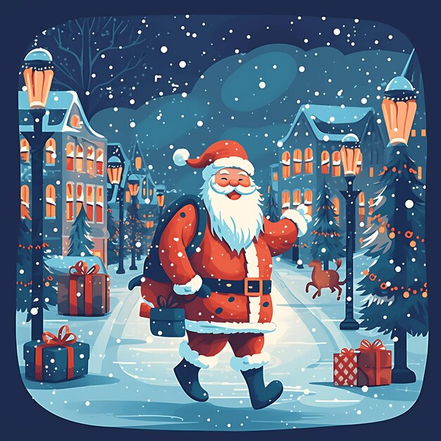 Santa Claus Christmas cartoon character Merry Christmas Funny Happy Cute Santa Claus Winter Holiday
