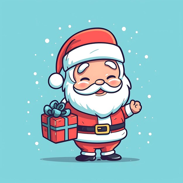 Рождественский персонаж мультфильма Санта-Клаус Счастливого Рождества Смешное Счастливый Милый Санта-Клаўс Зимний праздник
