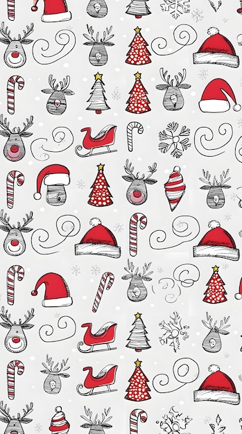 santa claus and christmas icons set