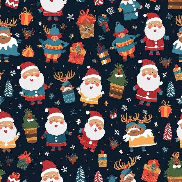 Photo santa claus christmas pattern