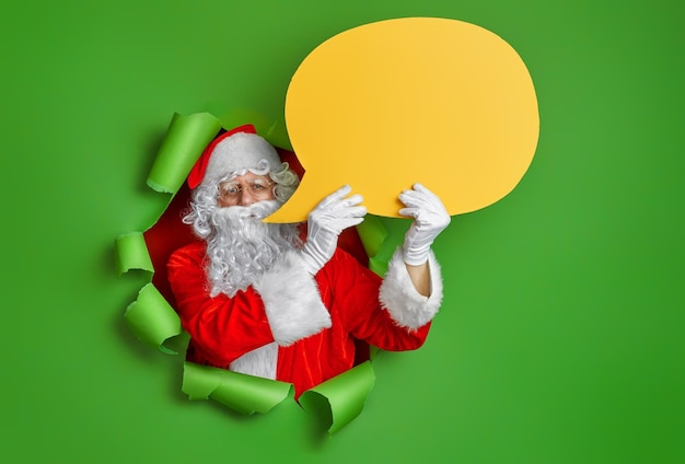 Santa Claus on color background